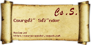 Csurgó Sándor névjegykártya