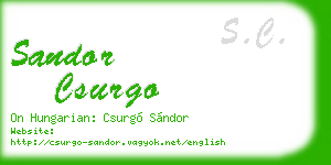 sandor csurgo business card