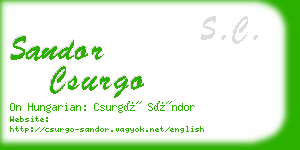 sandor csurgo business card